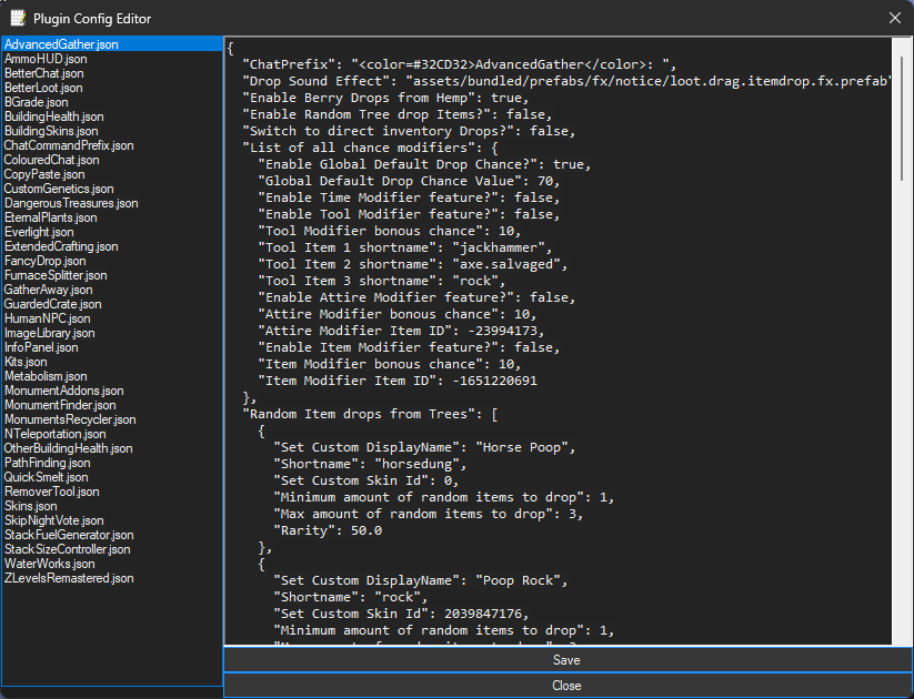 Plugin configuration editor image